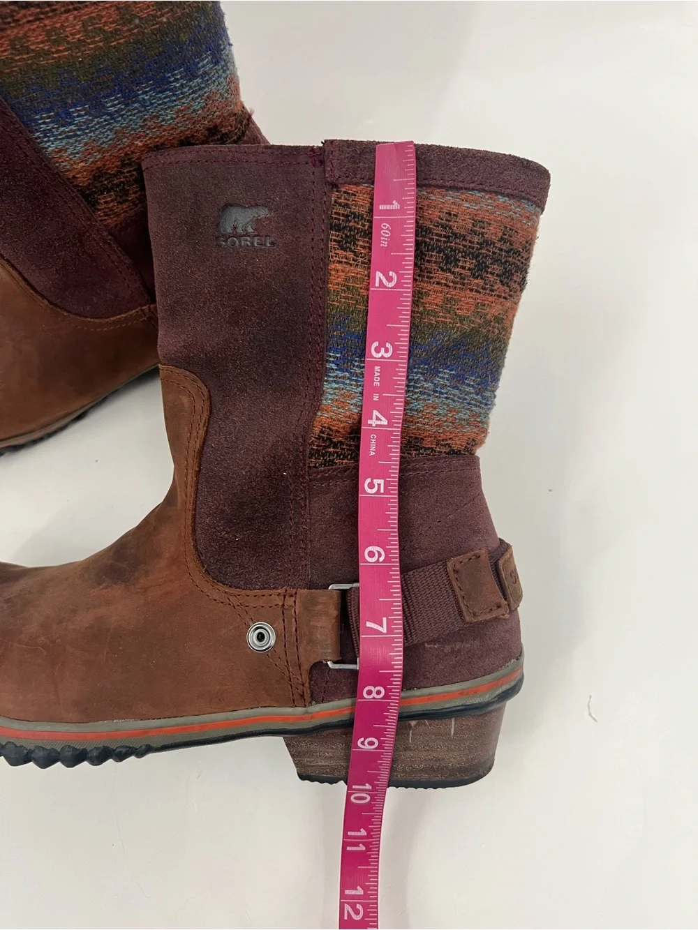 Sorel Slimshortie Madder Brown Bonfire Suede & Leather Boots